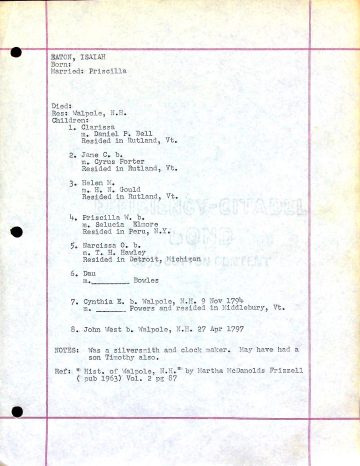 EATON, Isaiah (n.d.) Priscilla BELL PORTER GOULD